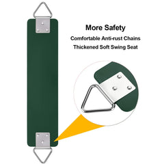 REZNOR EVA Plastic Flexible Swing Seat with 60 inch Plastic Coated Chain Set, Weight Support Upto 150kg, Green/Yellow