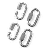 REZNOR Oval Shape Stainless Steel Screw Link Snap Hook Carabiner Swing Hook, Pack of 4