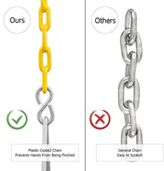 REZNOR EVA Plastic High Back Full Bucket Toddler Baby Swing Seat With 60 Inch Plastic Coated Chain Set, Yellow