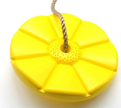 REZNOR Plastic Button Monkey Round Disc Rope Swing for Kids, Yellow