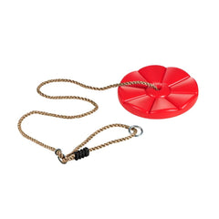 REZNOR Plastic Button Monkey Round Disc Rope Swing for Kids, Red