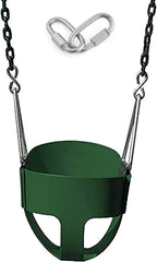REZNOR EVA Plastic High Back Full Bucket Toddler Baby Swing Seat With 60 Inch Plastic Coated Chain Set, Green