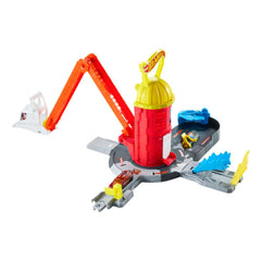 Hot Wheels City Super Fire Station Rescue Track Set with 1:64 Scale Fire Truck for Kids Ages 3 Years & Up
