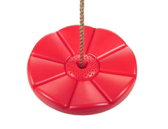 REZNOR Plastic Button Monkey Round Disc Rope Swing for Kids, Red