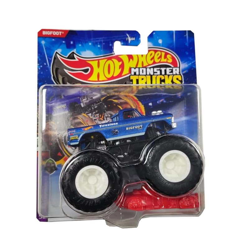 Hot Wheels 1:64 Scale Bigfoot Monster Trucks 2025 Diecast Truck with Crushable Car for Ages 3+ (JDP91)