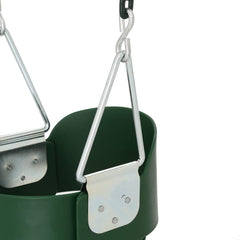 REZNOR EVA Plastic High Back Full Bucket Toddler Baby Swing Seat With 60 Inch Plastic Coated Chain Set, Green