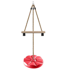 REZNOR 7FT Height Adjustable Gym Monkey Disc Bars Swing for Kids Tree Swing for Backyard, Red