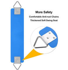REZNOR EVA Plastic Flexible Swing Seat with 60 inch Plastic Coated Chain Set, Weight Support Upto 150kg, Blue/Yellow