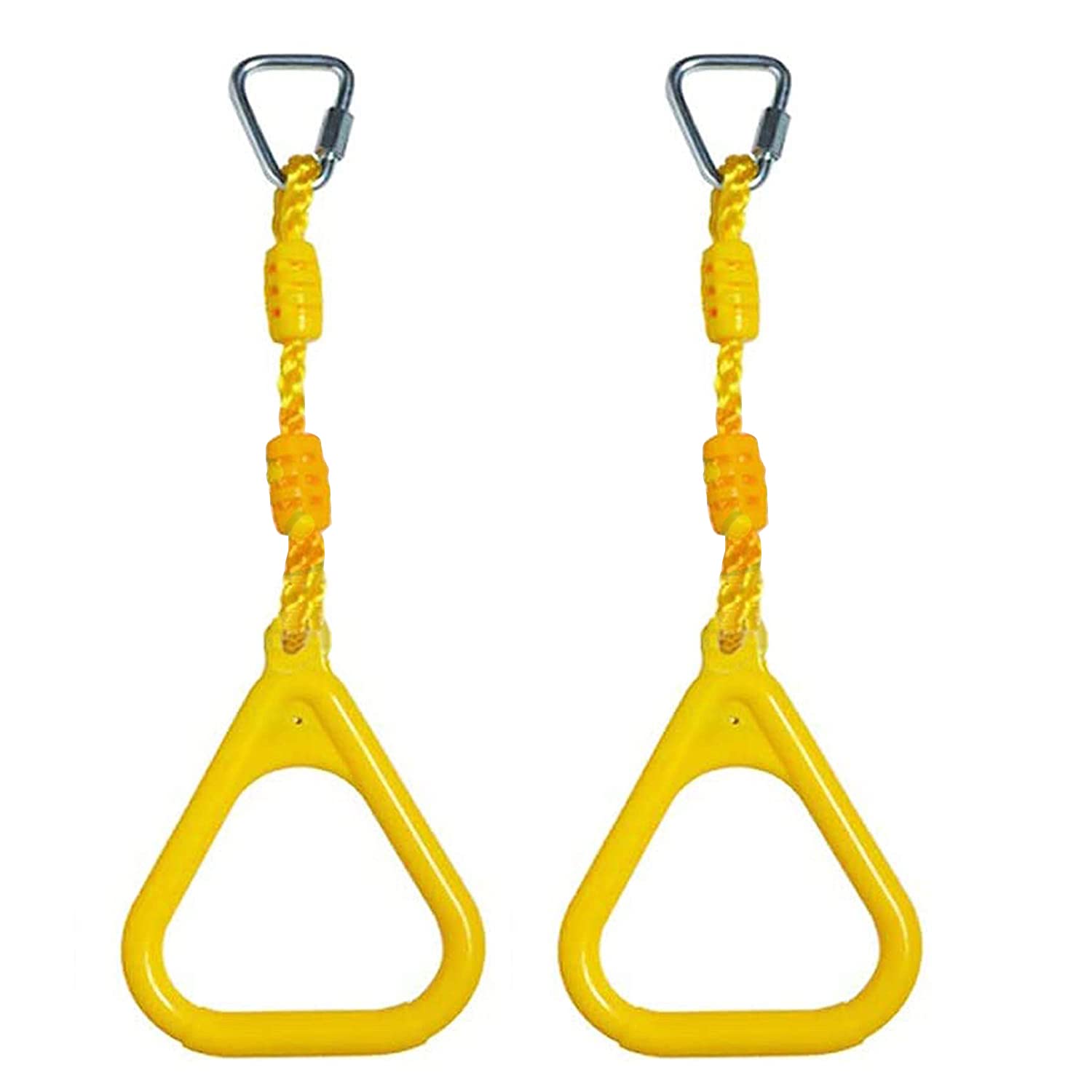 REZNOR Triangle Rings Swing Set with Locking Delta Quick Links for Indoor Jungle Gym Play Set, Yellow