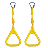 REZNOR Triangle Rings Swing Set with Locking Delta Quick Links for Indoor Jungle Gym Play Set, Yellow