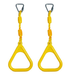 REZNOR Triangle Rings Swing Set with Locking Delta Quick Links for Indoor Jungle Gym Play Set, Yellow