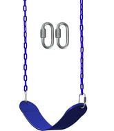 REZNOR EVA Plastic Flexible Swing Seat with 60 inch Plastic Coated Chain Set, Weight Support Upto 150kg, Blue