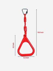 REZNOR Triangle Rings Swing Set with Locking Delta Quick Links for Indoor Jungle Gym Play Set, Red