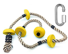 REZNOR 6.5ft Climbing Rope with 5 Plastic Knots Ideal for Tree Houses and Climbing Frames, Yellow