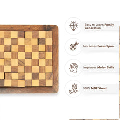 Mittimate Wooden Chess Pentomino Puzzle – Brain-Boosting Jigsaw Game for Kids (6-10 Years) | Fun & Educational Birthday Gift