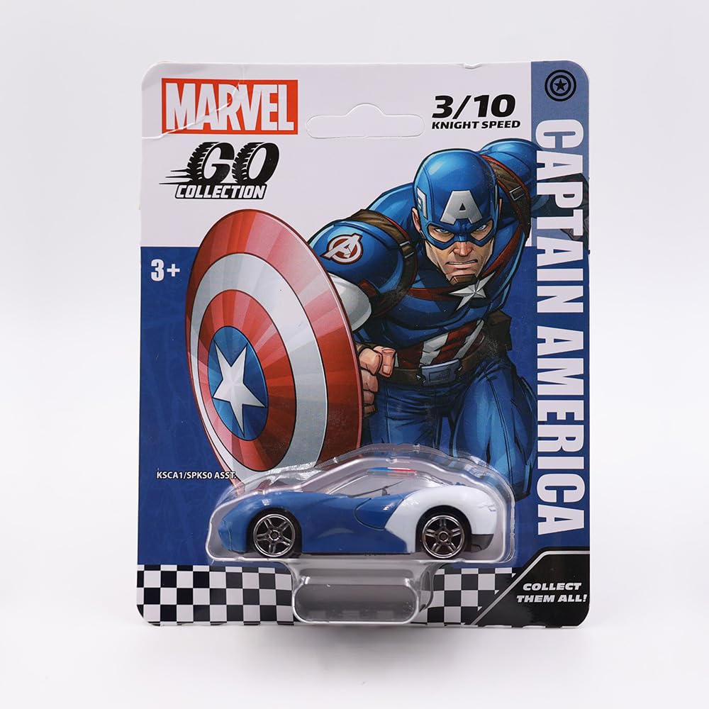 Marvel Go 1:64 Diecast Captain America knight Speed Toy Car For Collection For Ages 3 Years And Up