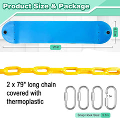 REZNOR EVA Plastic Flexible Swing Seat with 79 inch Plastic Coated Chain Set, Weight Support Upto 150kg, Red