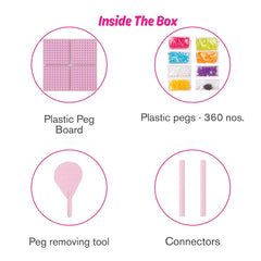 Funskool Peg Pixels-Unicorn,Educational,360 Pegs in 8 Colours,Puzzle with 5 Designs DIY,for 5 Year Old Kids and Above