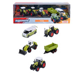Majorette CLAAS Farm 5 Pack Set - Metal Toy Car with Freewheel, Suspension & Opening Parts for Kids & Collectors