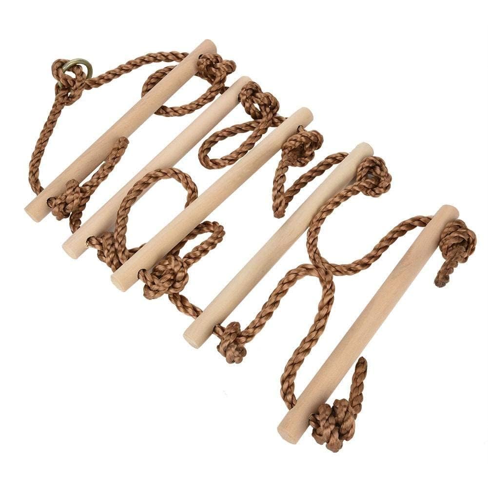 REZNOR 5.5 Feet Climbing Rope Ladder Ninja Ladder Ninja Warrior Slackline Ladder Rope Swing For Children, 5 Rungs