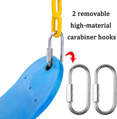 REZNOR EVA Plastic Flexible Swing Seat with 79 inch Plastic Coated Chain Set, Weight Support Upto 150kg, Blue