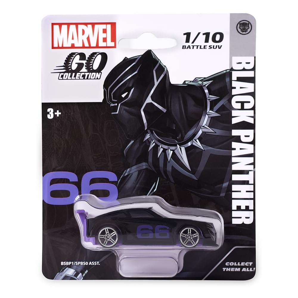Marvel Go 1:64 Diecast Black Panther Battle SUV Toy Car for Collection for Ages 3 years and up