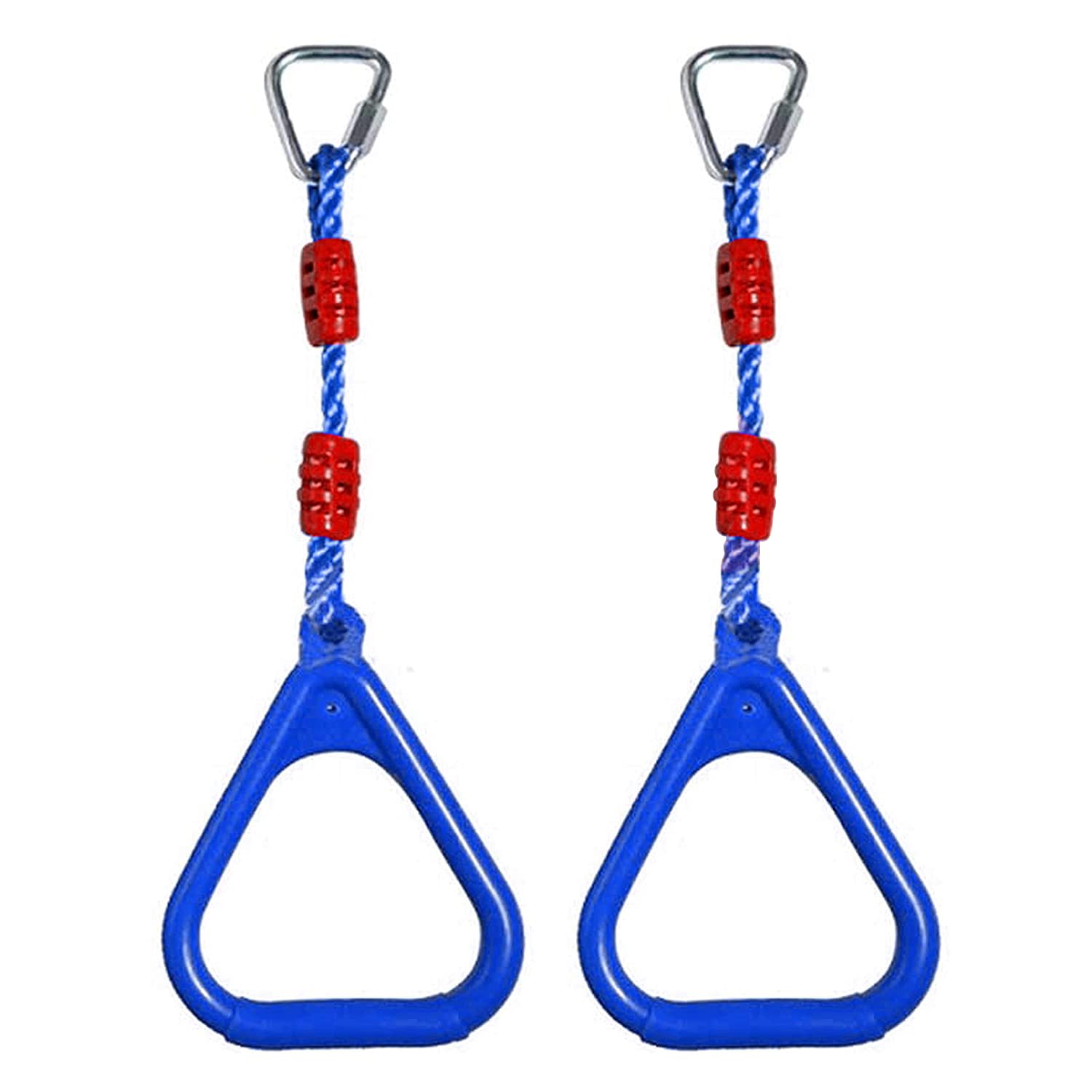 REZNOR Triangle Rings Swing Set with Locking Delta Quick Links for Indoor Jungle Gym Play Set, Blue