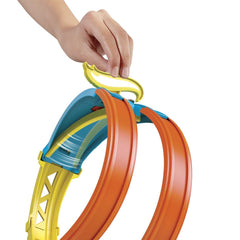 Hot Wheels Track Builder Unlimited Split Loop Pack, Loop with 2 Exit Options, Connects to Other Sets, Includes 1 Hot Wheels Car, Gift for Kids 6 to 12 Years Old
