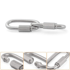 REZNOR Oval Shape Stainless Steel Screw Link Snap Hook Carabiner Swing Hook, Pack of 3