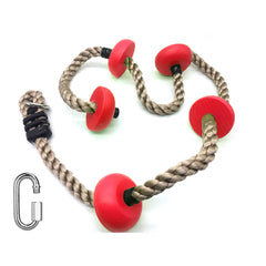 REZNOR 6.5ft Climbing Rope with 5 Plastic Knots Ideal for Tree Houses and Climbing Frames, Red