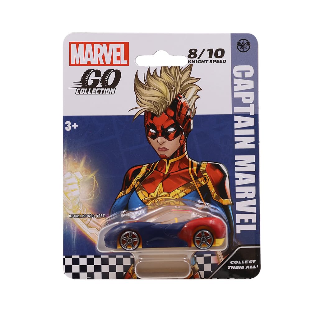 Marvel Go 1:64 Diecast Captain Marvel knight Speed Toy Car For Collection For Ages 3 Years And Up