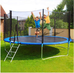 REZNOR 14 Feet Trampoline with Enclosure Safety Net & Jumping Pad for Children Kids & Adults, Multicolor