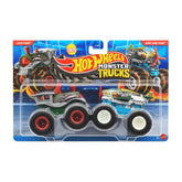 Hot Wheels Monster Trucks 1:64 Scale Demolition Doubles 2 Pack Collection, Loco Punk Vs Airplane Mode