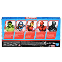 Marvel 6 Inch Super Heroes Iron Man, Spider-Man, Captain America, Hulk, Black Panther Action Figure, Pack Of 5