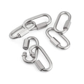 REZNOR Oval Shape Stainless Steel Screw Link Snap Hook Carabiner Swing Hook, Pack of 6
