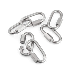 REZNOR Oval Shape Stainless Steel Screw Link Snap Hook Carabiner Swing Hook, Pack of 6