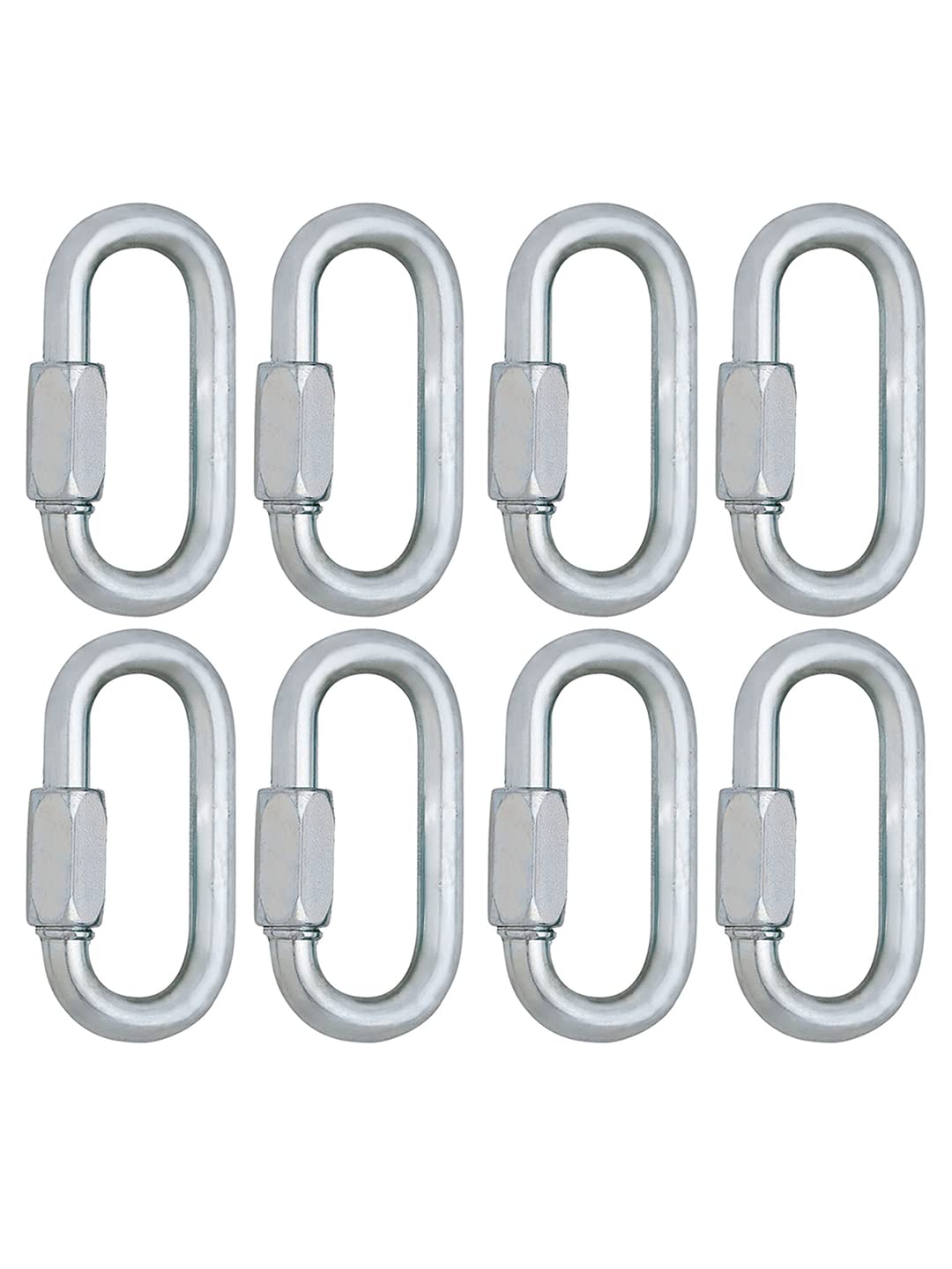 REZNOR Oval Shape Stainless Steel Screw Link Snap Hook Carabiner Swing Hook, Pack of 8