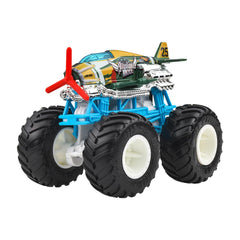 Hot Wheels Monster Trucks 1:64 Scale Demolition Doubles 2 Pack Collection, Loco Punk Vs Airplane Mode