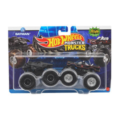 Hot Wheels Monster Trucks 1:64 Scale Demolition Doubles 2 Pack Collection, DC Batman Vs Batman Classic TV Series