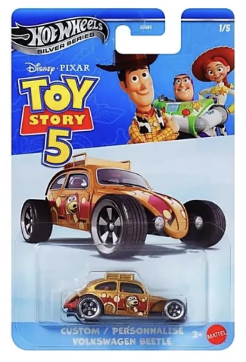 Hot Wheels Silver Series Toy Story 5 Custom Volkswagen Beetle Toy Car for Ages 3+
