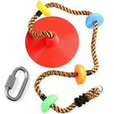 REZNOR Plastic Platforms Disc Tree Swing Seat Climbing Knot Rope With Carabiner Hook For Kids, Multicolour