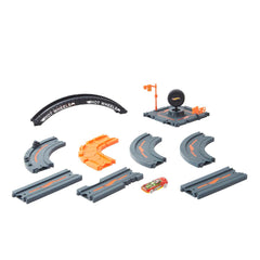 Hot Wheels City Track Pack, 10 Piece Set Includes Track Base & Various Track Pieces to Build a Cityscape, with 1 Car, Connects to Other Sets, Gift for Kids 4 Years & Up