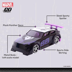 Marvel Go 1:64 Diecast Black Panther Battle SUV Toy Car for Collection for Ages 3 years and up