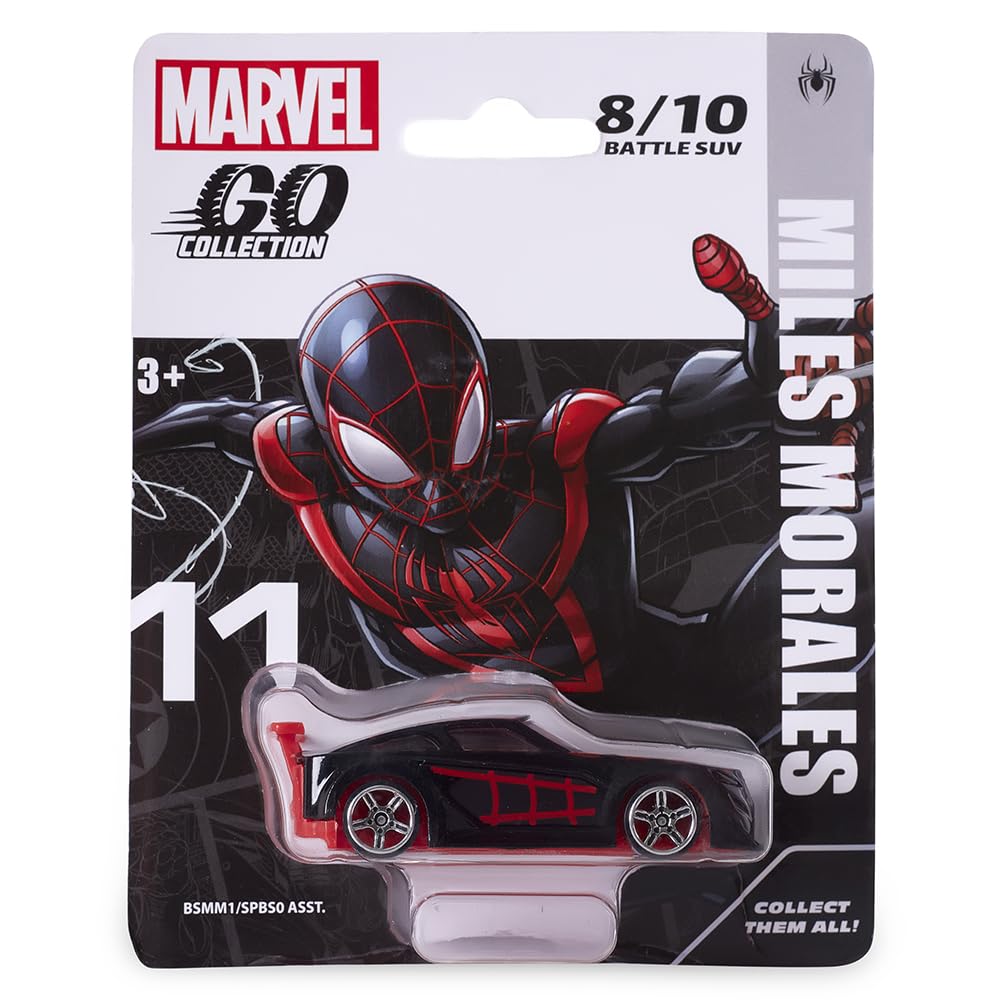 Marvel Go 1:64 Diecast Miles Morales Battle SUV Toy Car for Collection for Ages 3 years and up