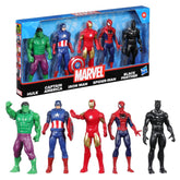Marvel 6 Inch Super Heroes Iron Man, Spider-Man, Captain America, Hulk, Black Panther Action Figure, Pack Of 5