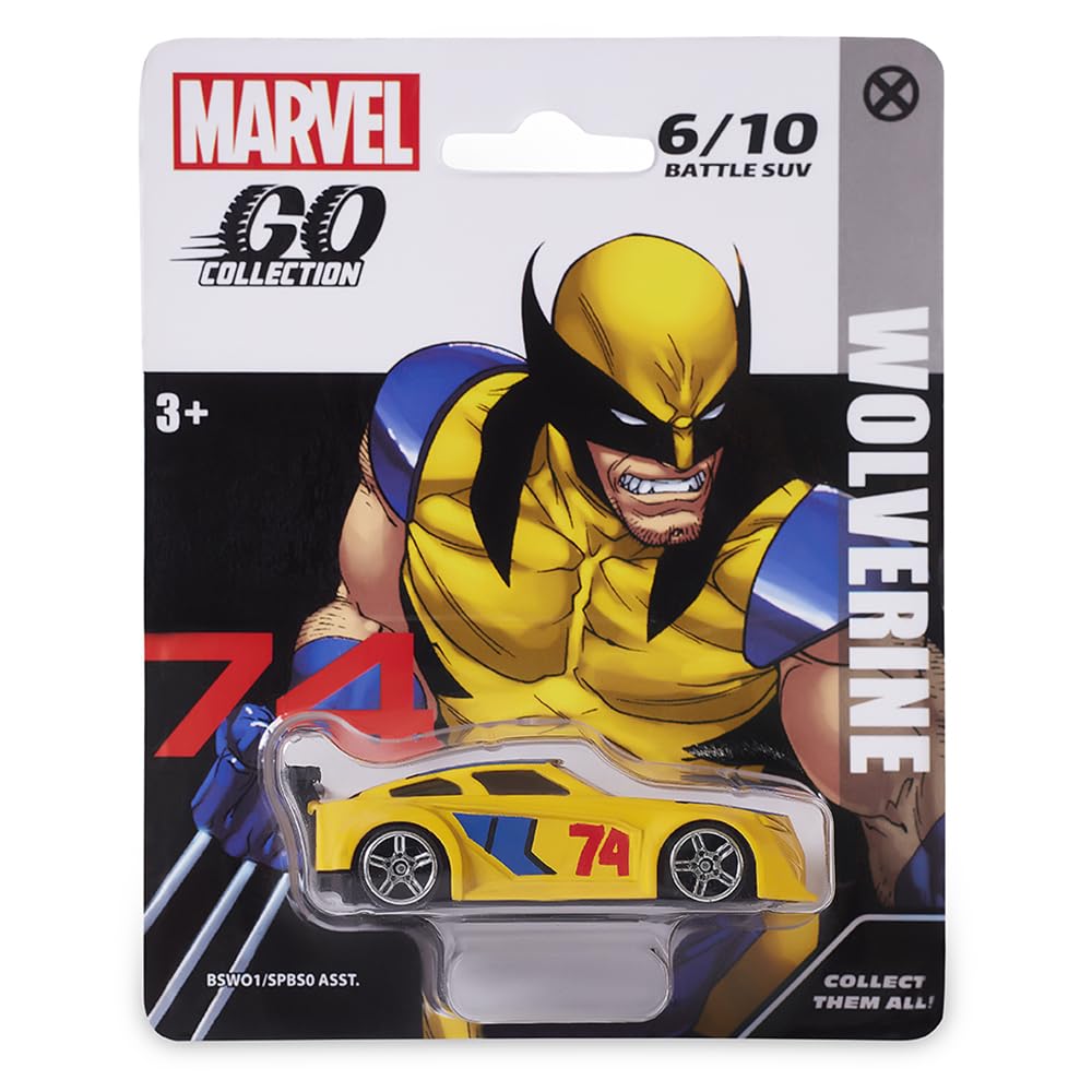 Marvel Go 1:64 Diecast Wolverine Battle SUV Toy Car for Collection for Ages 3 years and up