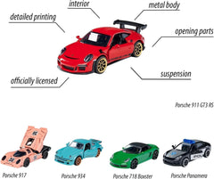 Majorette Porsche Edition 5 Car Giftpack Die-Cast Vehicle For Kids & Collectors Ages 3 And Up