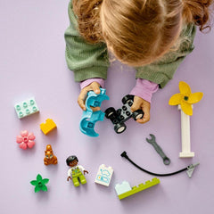 LEGO Duplo Town Wind Turbine and Electric Car Building Kit for Ages 2+