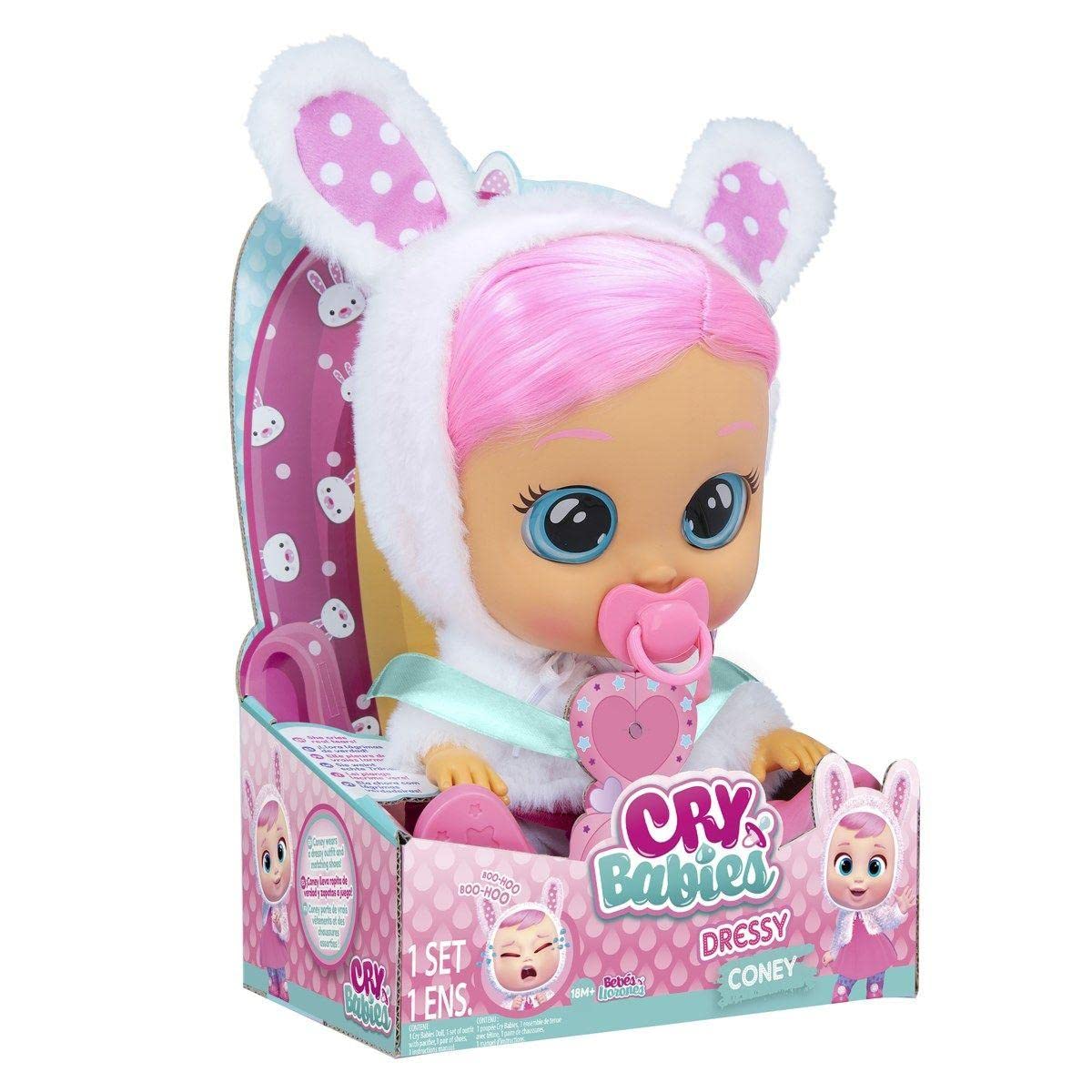 Cry Babies 12'' Dressy Coney Doll With Tears And Sounds Feature For Baby and Toddlers Ages 18 Months and Up