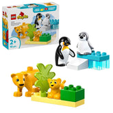 LEGO DUPLO Town Wild Animal Families: Penguins & Lions Set Building Kit For Ages 2+